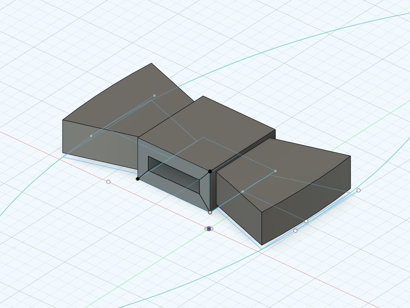 3D model of a blocky bow