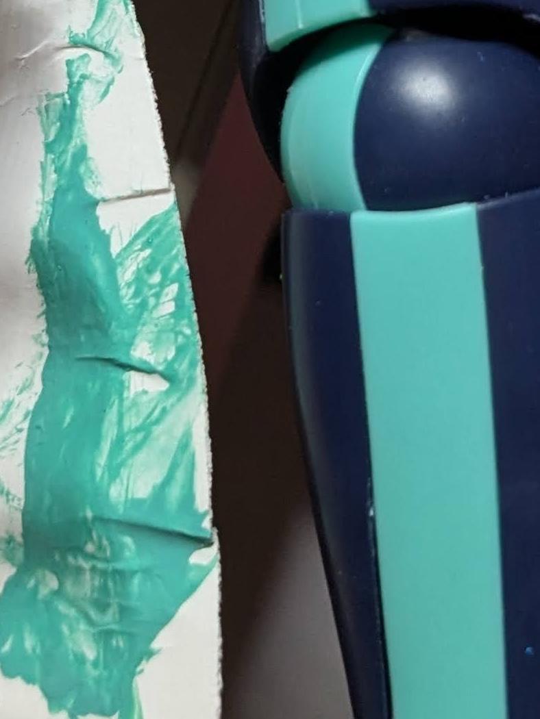 Teal color sample compared to MegaMan.exe kit