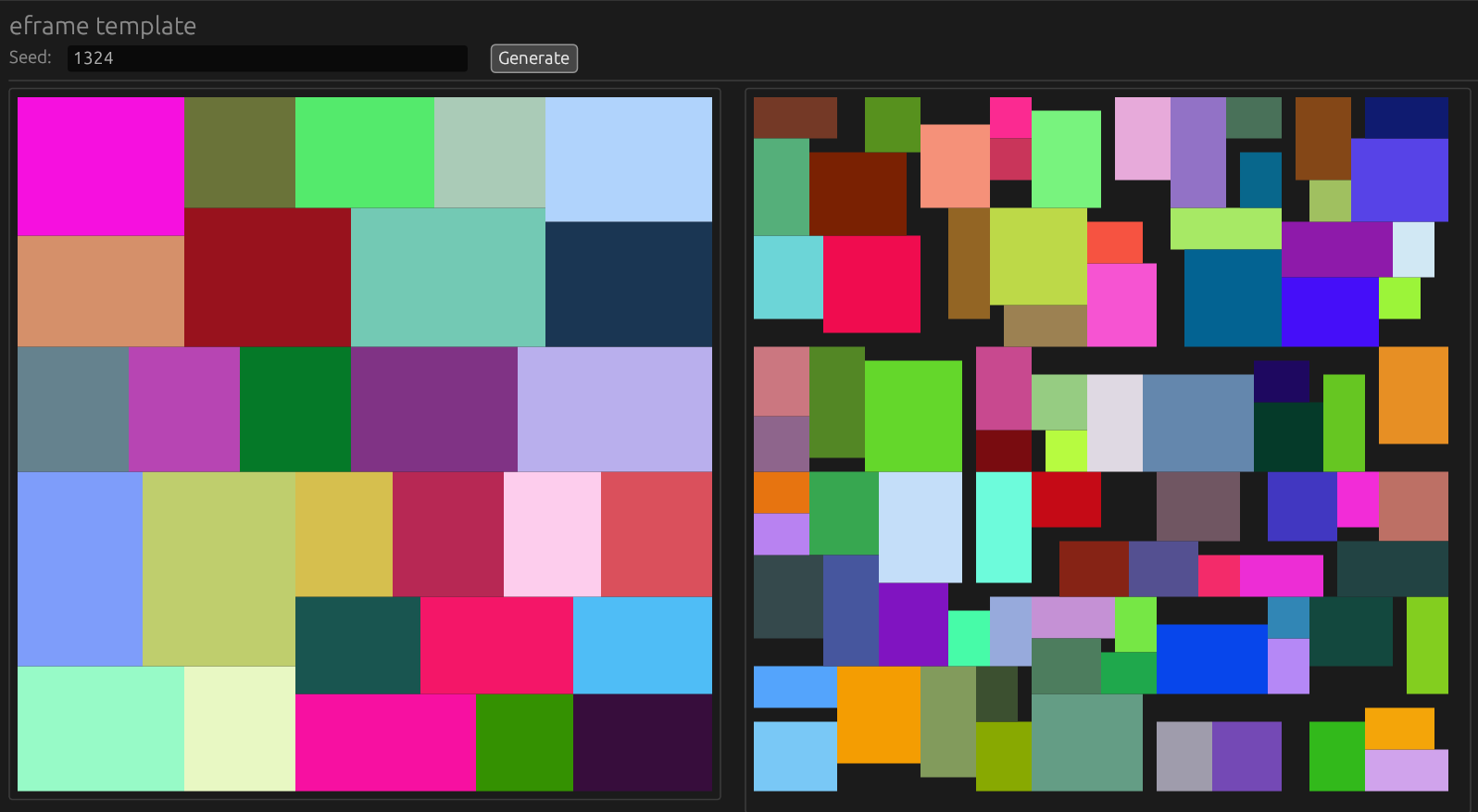 eframe GUI with a bunch of colorful rectangles